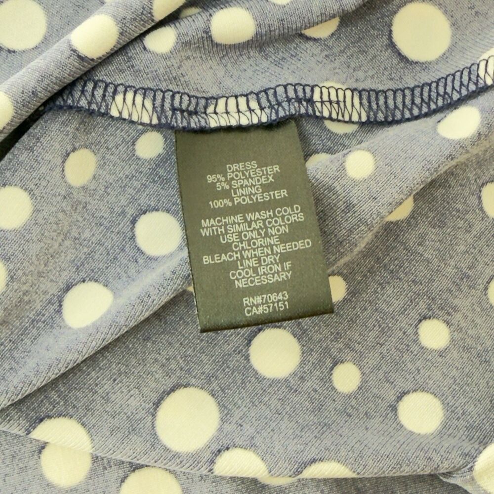 Jessica Howard Womens Midi Stretchy Dress Size PM Missy Blue White Polka Dots - Picture 14 of 15